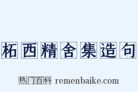 柘西精舍集造句是什么意思的图片